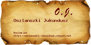 Oszlanszki Jukundusz névjegykártya